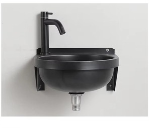 Évier rond en acier inoxydable à encastrer, finition brossée, lavabo de salle de bain à trou unique, design minimaliste, facile à nettoyer, avec drain - Product Image 4