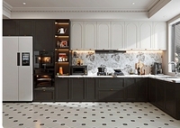 Cuisine modulaire Benovo sur mesure, design moderne, ensemble complet, îlots en bois massif, armoires de cuisine avec comptoir en granit