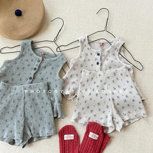Completo Estivo per Bambine 2026, Stile Casual Coreano, Due Pezzi: Canotta + Maglietta Senza Maniche + Pantaloncini - Product Image 2