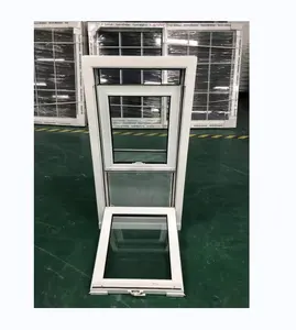 NFRC 인기있는 디자인 맞춤형 PVC UPVC 이중 유리 수직 슬라이딩 창 더블 싱글 걸이 창