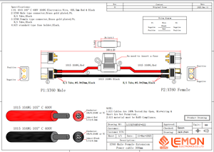 כבל מחבר XT60 זכר לנקבה עם מחזיק נתיך 12AWG 14AWG, כבל אדום שחור למזל\\\"ט עם סוללת ליפו - Product Image 4