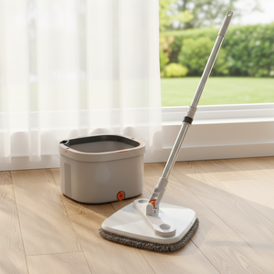 Mopa Cuadrada de Microfibra con Cubeta, Separación de Aguas Residuales, Lavado de Manos Libres, con 2 Almohadillas de Mopa, Envío en 48 Horas para Limpieza del Hogar - Product Image 1