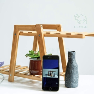 <span class=keywords><strong>Support</strong></span> de plante succulente d'intérieur en bambou, porte-pot de fleurs avec plateau de type tiroir - Product Image 6