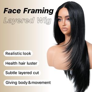 Perruque Lace Front Synthétique Futura 13x4 Ombrée Sans Colle Résistante à la Chaleur, Raide, pour Femmes Noires, Usage Quotidien - Product Image 2