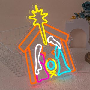 Letrero de Neón de Natividad, Luz de Neón Navideña para Decoración de Pared, Escena de Natividad Iluminada para Ventana, Letreros de Neón LED Personalizados - Product Image 2