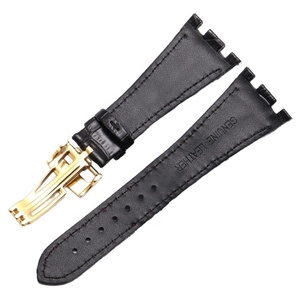 Negro Marrón Azul Rosa Oro Tang Hebilla Cierre de despliegue <span class=keywords><strong>Oak</strong></span> <span class=keywords><strong>Royal</strong></span> 28mm Correa de <span class=keywords><strong>reloj</strong></span> de cuero para correa de <span class=keywords><strong>reloj</strong></span> AP - Product Image 3