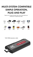 X2 PLUS Clé TV Console de Rétrogaming 4K Contrôleur Sans Fil Double 2.4G Stockage 64 Go Prend en Charge 30000 Jeux PSP PS1 GBA GBC Arcade