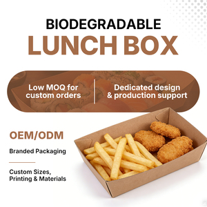 Customizable Size Eco-Friendly Recyclable Disposable Rigid Kraft Paper Boat Tray with Custom Logo Printing for Vegetable Salad - Product Image 4