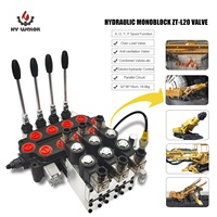 Hy-Waloil câble sans fil télécommande 4 bobine ZT-L20 hydraulique monobloc sectionnel vanne de commande directionnelle solénoïde