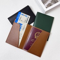 Organisateur de passeport et de carte d'embarquement ultra-léger, imperméable et pratique pour les voyages, porte-billets en cuir PU, clip pour billet d'avion, étiquette de bagage