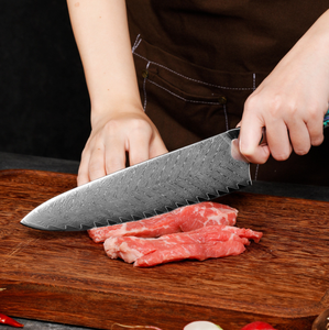 Couteau de chef en acier Damas de 8 pouces avec manche en nacre, couteaux de cuisine professionnels, couteau de cuisine japonais tranchant avec boîte cadeau - Product Image 3