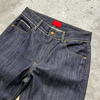 EIDEO OEM ODM Jeans vierges personnalisés pour hommes, coupe baggy, en denim japonais original à lisière brute, 100% coton