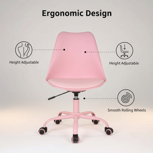 Chaise de bureau moderne à la mode en gros en plastique rose chaise pivotante en cuir Pu 100 Mm Chrome Gas Lift Hello Kitty chaise pivotante - Product Image 3