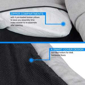 Custom Size XL XXL Comfortable Memory Foam <strong>Dog</strong> <strong>Bed</strong> Modern Square Pet <strong>Cave</strong> with Solid Pattern for Large <strong>Dogs</strong> and Cats Washable - Product Image 5