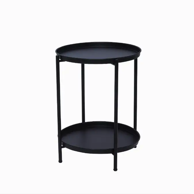 Table d'appoint en métal moderne Table à thé pour salon Table de chevet ronde avec pied en métal Prix bon marché d'usine