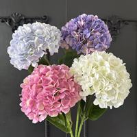 Hydrangeas artificiels imprimés en 3D, fleurs en soie au toucher réel - Style français/nordique, 66 cm de long, pour mariage, fête des mères, décoration d'événements