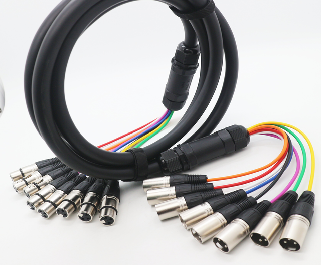 8CH XLR Male to Female Stage Light Signal Cable Microphones Male to 8pcs Female DMX Cables XLR Cable