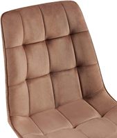Ensemble de 2 chaises de salle à manger modernes en velours marron, design ergonomique, pieds en métal robustes avec protections pour le sol, pour la maison et le café