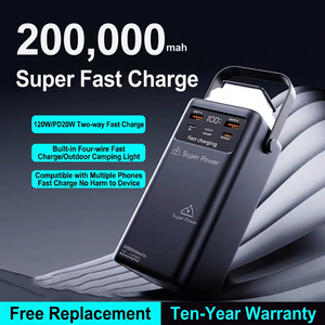โคมไฟตั้งแคมป์กลางแจ้ง แบตสำรอง 200000mAh พร้อมระบบชาร์จเร็ว 120W และไฟ LED สำหรับอุปกรณ์พกพา - Product Image 5