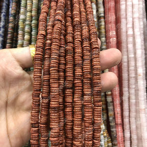 Heishi espaciador Rondelle cuentas de piedras preciosas Strand Aventurina Unakite de ónix ágata turquesa Abacus disco para hacer collares 2x6mm - Product Image 5