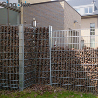 Pedra gabão inox 50 soldada, malha galvanizada gabion cesta para parede do gabão 50x50
