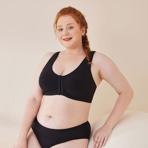 Ropa interior de talla grande para mujer, cierre frontal, cobertura completa, soporte trasero, Sujetador de algodón inalámbrico para adultos, talla grande, BRAS, correas finas, tetona - Product Image 6