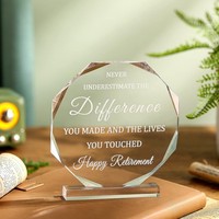 Plaques acryliques transparentes modernes personnalisées en usine avec lamination brillante pour panneaux de présentation de cadeaux commémoratifs de retraite