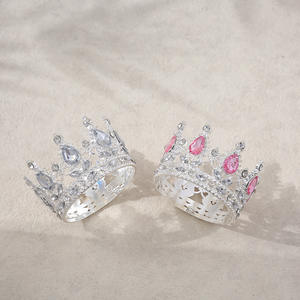 Matrimonio da sposa diadema corona rotonda con Bouquet di diamanti disposizione per la regina del ballo di fine anno gioielli decorazione floreale - Product Image 2