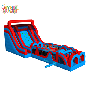 JOYRISE Parcours d'obstacles gonflable commercial en PVC vinyle, 2 toboggans connectés, garantie 3 ans, 1000 kg - Product Image 3