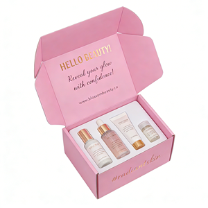 Boîte d'emballage cosmétique personnalisée haut de gamme, boîte d'expédition en carton ondulé pour produits de soin de la peau, estampage à chaud, logo personnalisé, fabricant - Product Image 3