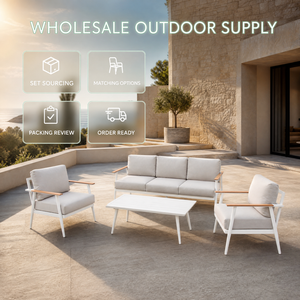 Sofá Seccional para Patio, Fabricado en Aluminio, Configurado para Envío en Módulos Planos, Resistente para Tres Estaciones Completas al Aire Libre - Product Image 4