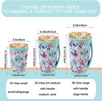 Manchon isotherme réutilisable en néoprène pour boissons froides, avec logo personnalisé, pour tasses à café glacé et autres boissons.