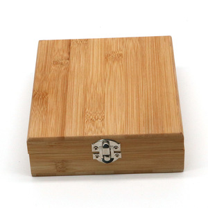 Caja Rectangular de Bambú, Color Natural, con Cierre, Organizador de Almacenamiento para Escritorio - Product Image 3