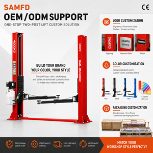 Elevadores de Autos SAMFD para Garaje Doméstico, 4 Toneladas, Hidráulicos, 2 Postes, Doble Cilindro, Cable de Acero, Equilibrio, 220V - Product Image 2