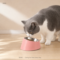 Bol en bambou fabriqué par des artisans, bol pour animaux de compagnie en acier inoxydable de 250 ml pour chat et chien