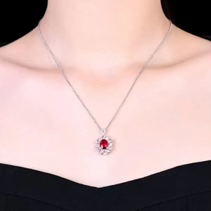 โรงงานเครื่องประดับชั้นดี SGARIT ผลิตตามสั่ง จี้ทองคำขาว 18k แท้ น้ำหนัก 2.09 กะรัต ประดับพลอยธรรมชาติ ทับทิมสีแดงนกพิราบ ไม่ผ่านการอบความร้อน - Product Image 5