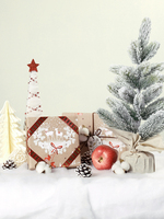 Papier d'emballage cadeau de Noël haut de gamme recyclable 80 g/m², motif festif de Noël, 50x70 cm, kraft blanc