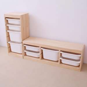 Juego de Muebles Infantiles de Madera <span class=keywords><strong>para</strong></span> Habitación Infantil, Baúl y Armario de Almacenamiento de Juguetes, Librería y Armario <span class=keywords><strong>para</strong></span> <span class=keywords><strong>Niñas</strong></span> - Product Image 2