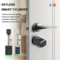 Cerradura Inteligente para Puerta con Huella Dactilar, WiFi y Código, Resistente al Agua, para Hogar, Hotel o Apartamento, Compatible con Puertas de Madera/Acero/Vidrio Europeas