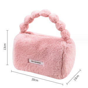 Sac à maquillage en peluche doux et portable, <span class=keywords><strong>rose</strong></span>, mignon, moelleux, avec poignée, fermeture éclair, <span class=keywords><strong>organiseur</strong></span> de maquillage - Product Image 2