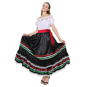 Robe ethnique mexicaine pour femmes Costume d'Halloween pour le jeu de rôle en tant que chanteur joyeux Costume de scène tenue d'Halloween - Product Image 2