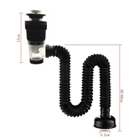 Flexible Pop Up Bouton Lavabo Tuyau de vidange Accessoires de salle de bain Lavabo Tuyau de vidange des déchets Raccord Cuisine Évier Tuyau de vidange