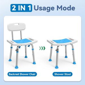 Ajustable en altura y 360 grados ° Taburete Giratorio para Bañera Especialmente Diseñado para Personas Mayores. El marco es pequeño (en azul) - Product Image 6