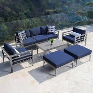 Muebles de <span class=keywords><strong>exterior</strong></span> baratos, sofá Seccional de mimbre para patio, tela de jardín al aire libre, venta al por mayor - Product Image 5