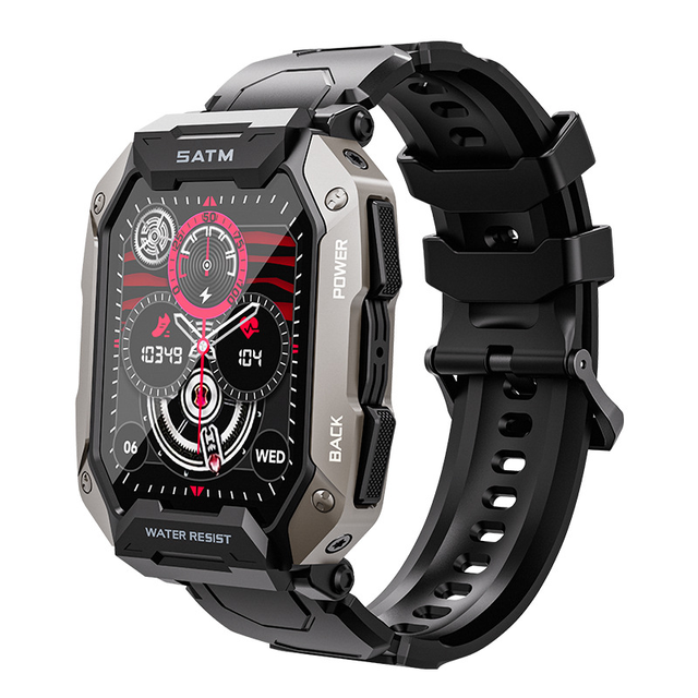 C20plus 1ATM Waterproof Adventure Smartwatch 1.81 Inch TFT Screen Outdoor Rugged with Compass and Barameter