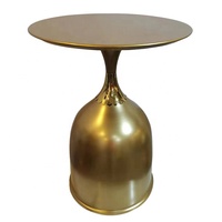 Table plateau moderne simple en métal argenté à bords ronds pour la salle à manger, la maison ou le bar pour le salon ou la chambre à coucher Table basse en bois