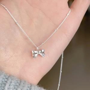 Collar de Plata de Ley S925 con Colgante de Gota de Agua Pequeña para Mujer, Estilo Extremadamente Simple, Moda Coreana, Collar con Colgante - Product Image 3