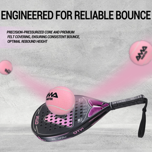 AMA SPORT Balles de tennis à pagaie de haute qualité prêtes à être expédiées <span class=keywords><strong>en</strong></span> <span class=keywords><strong>laine</strong></span> rose Balle de padel à rebond durable et cohérente - Product Image 5