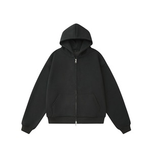 Sudaderas con capucha de forro polar grueso de algodón y poliéster al por mayor, de peso pesado, extragrandes, para <span class=keywords><strong>hombre</strong></span>, con <span class=keywords><strong>cremallera</strong></span> y bordado - Product Image 3