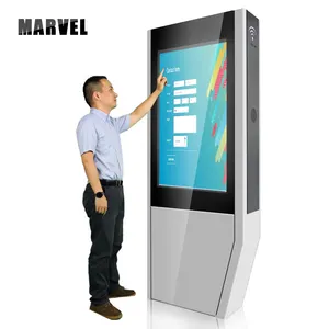 42 55 Inch Big Sun Enclosure Floor Stand Kiosk Advertising Panel Waterproof Screen Lcd Totem High Bright Monitor Outdoor